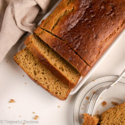 Overhead shot of Caribbean plantain bread